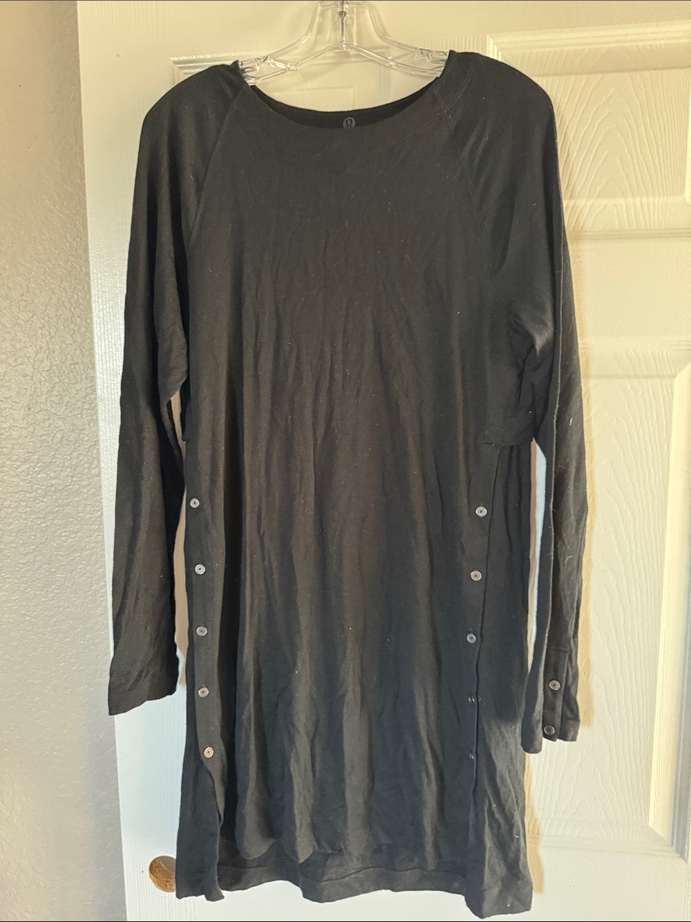 lululemon athletica Black Long-Sleeve Side-Button Tunic Dress
